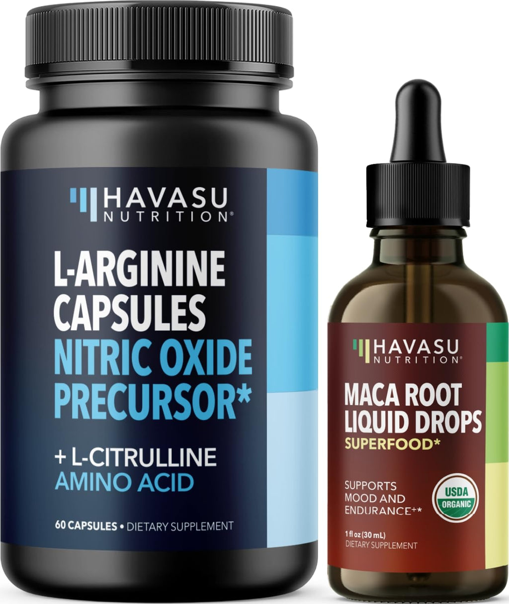 Organic Maca Root Liquid Drops & L Arginine L Citrulline Supplement Q55577