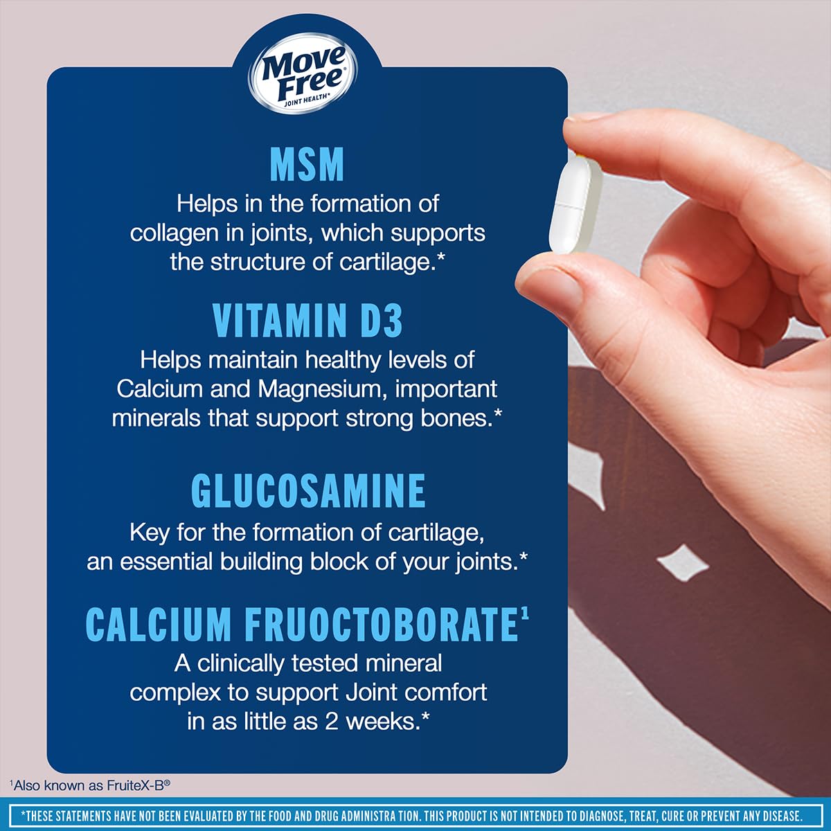 Glucosamine Chondroitin MSM Vitamin D3 Joint Support Supplement 120 Tablets 2 Pack V2677