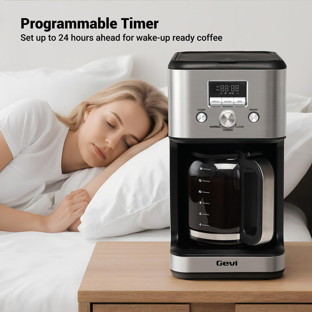 14 Cup Programmable Drip Coffee Maker with Glass Carafe N41397