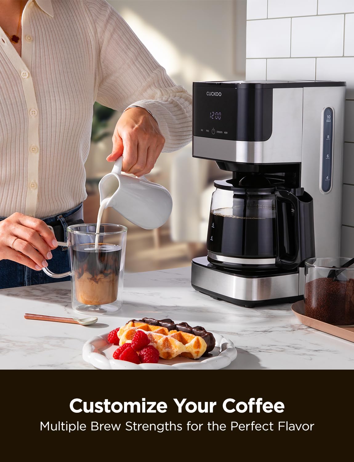 10-Cup Programmable Drip Coffee Maker with Glass Pot V781