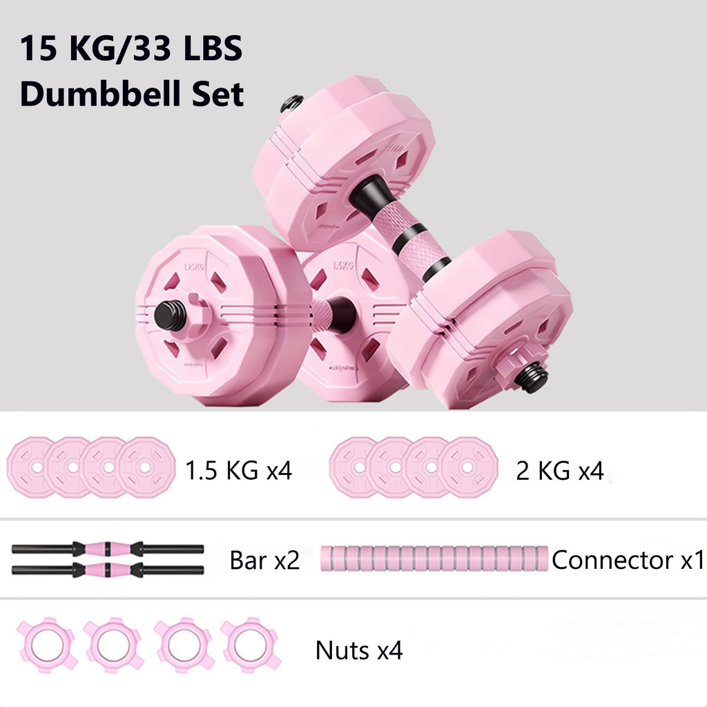 Adjustable Dumbbells Set 2 in 1 Free Weights Dumbbell Barbell Set H122