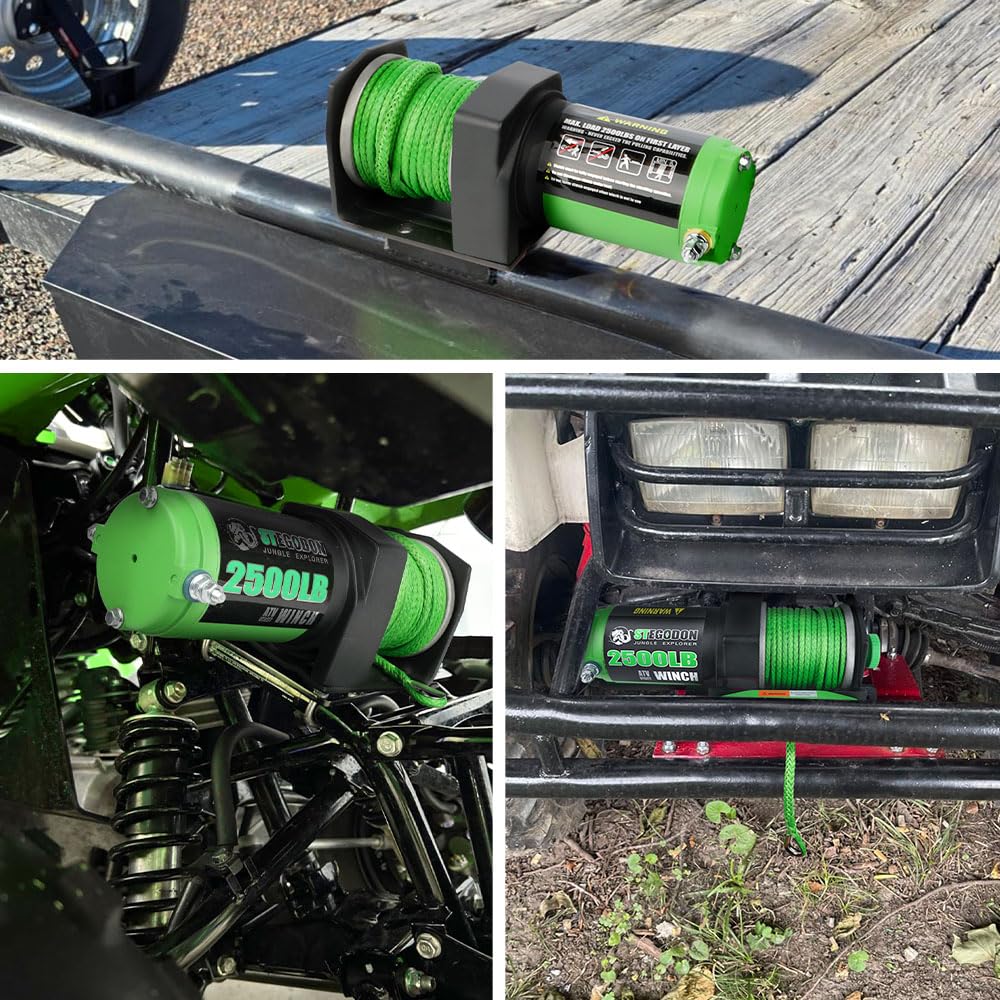 2500 lb. 12V Waterproof Synthetic Rope Electric Winch P9884