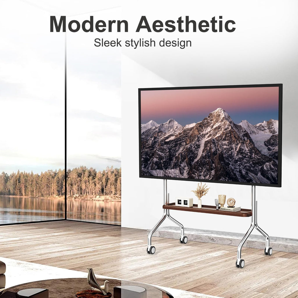 Rolling TV Stand for 32-75" TVs with Shelf I387