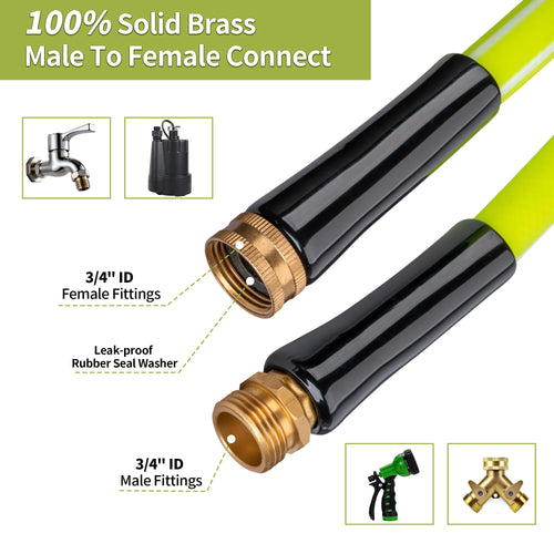100FT x 5/8" Lightweight Hybrid Rubber Garden Hose F2329
