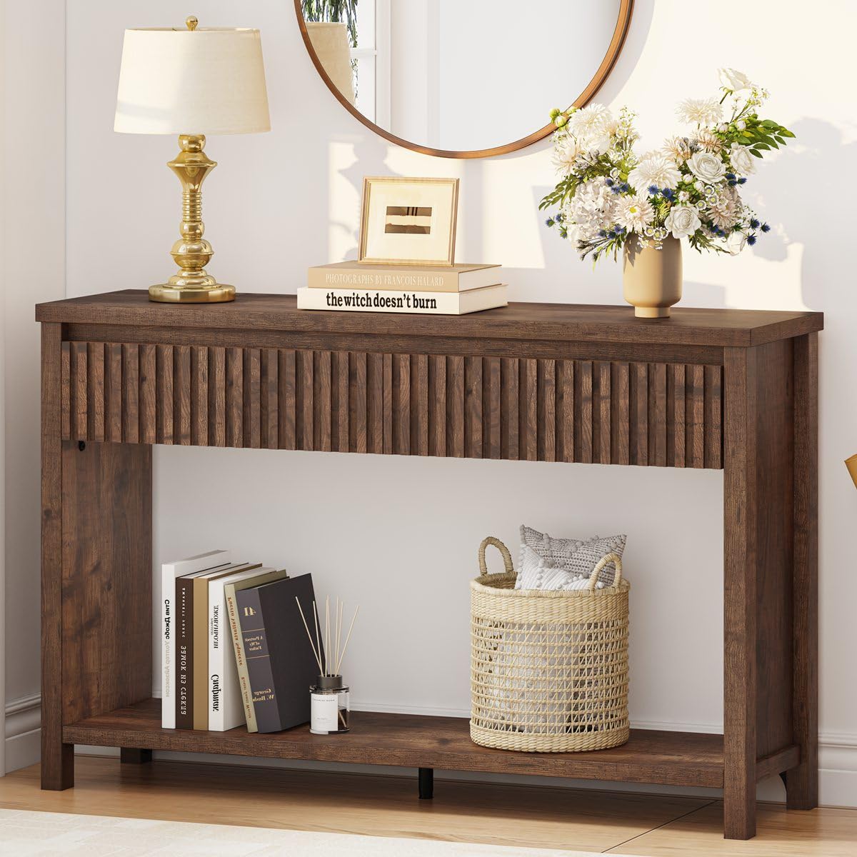 47" Fluted Console Table with Drawers Z894185