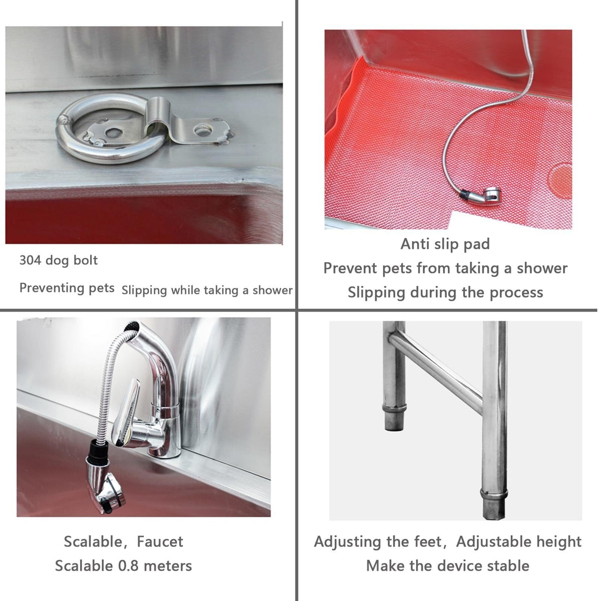 Stainless Steel Dog Grooming Tub with Sliding Door Q15223