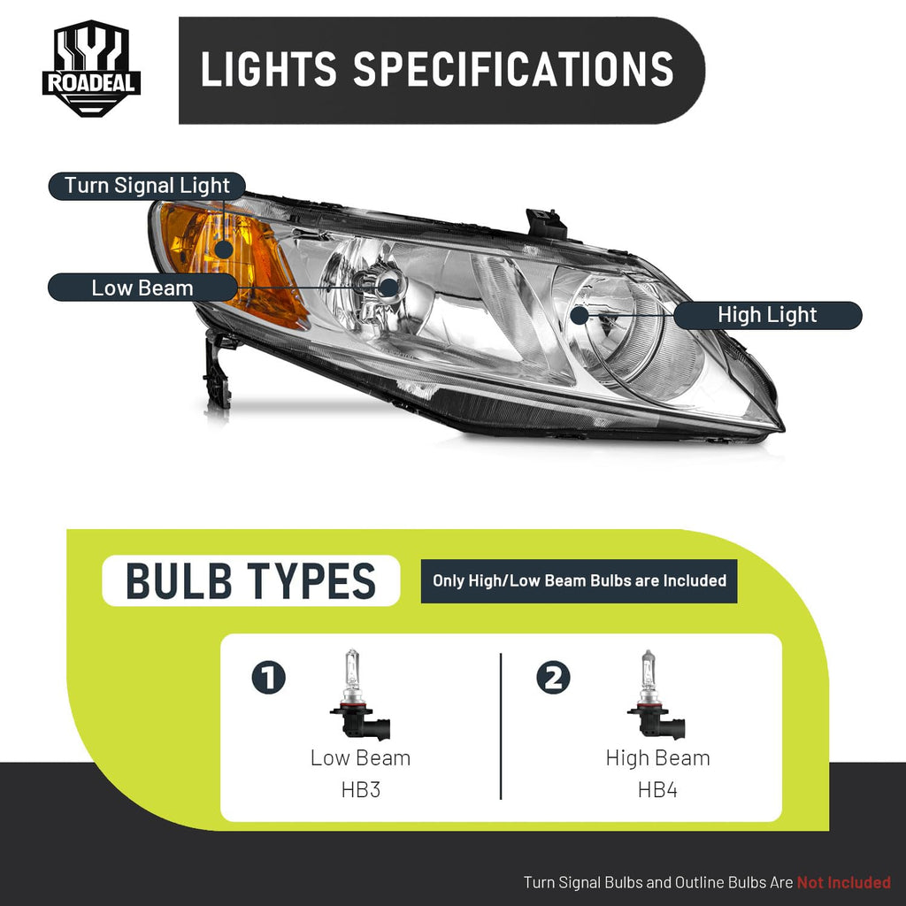 Headlights for Honda Civic 4-Door T1100