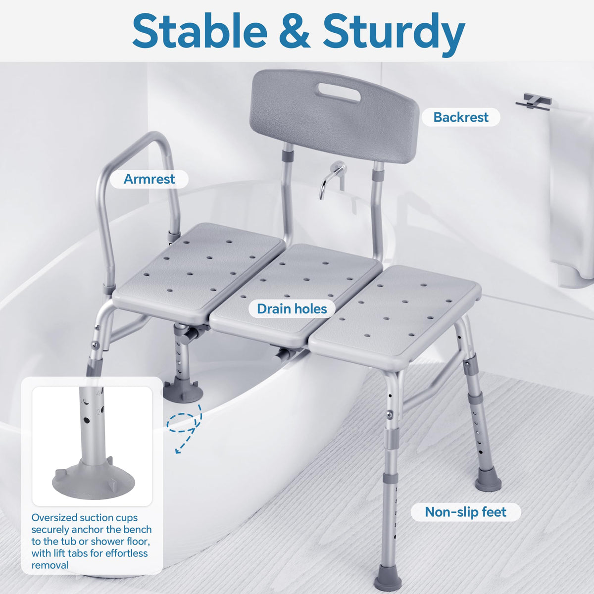 Tub Transfer Bench with Backrest J36383