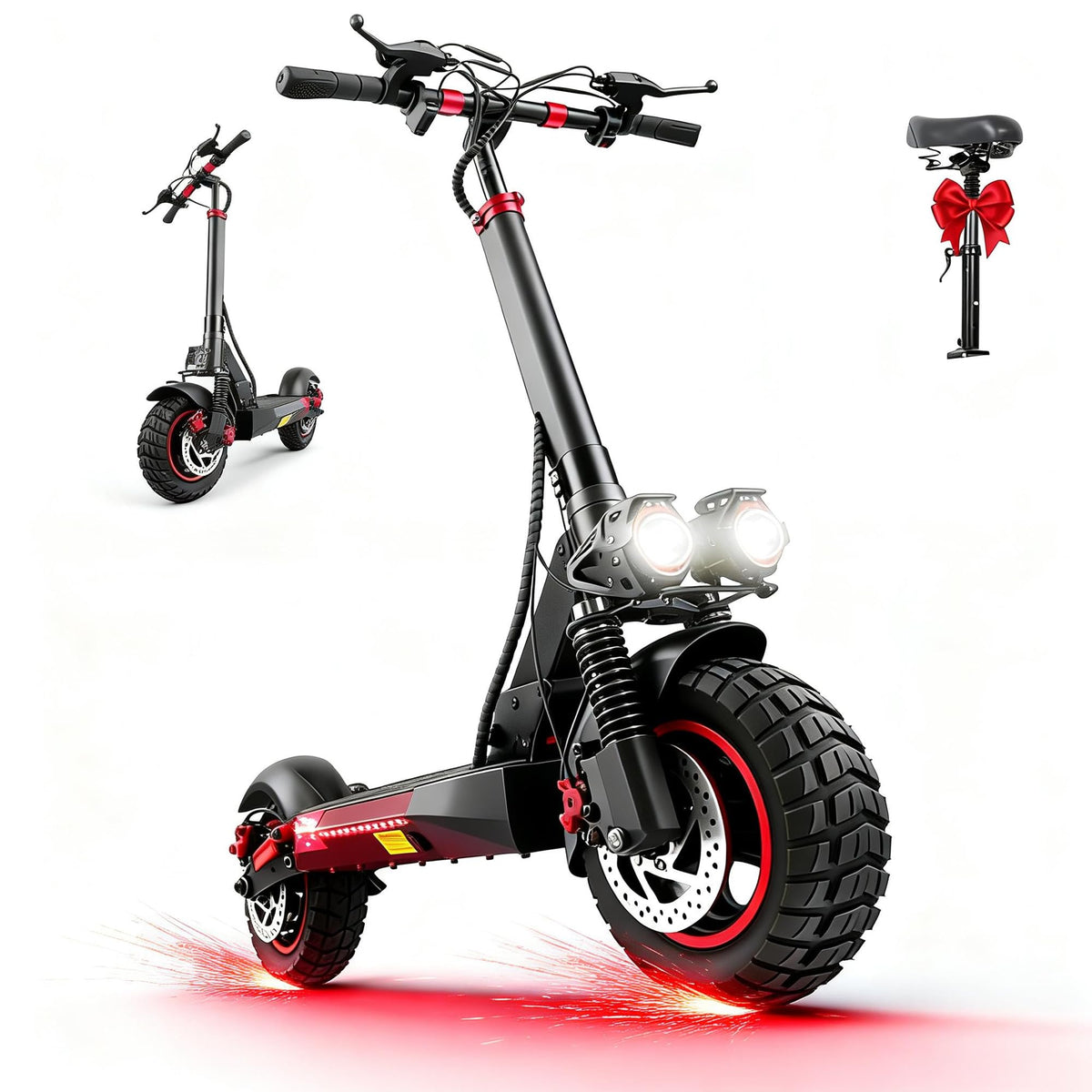 1200W Motor 30 MPH 30 Miles Range Folding Electric Scooter with Seat H269974