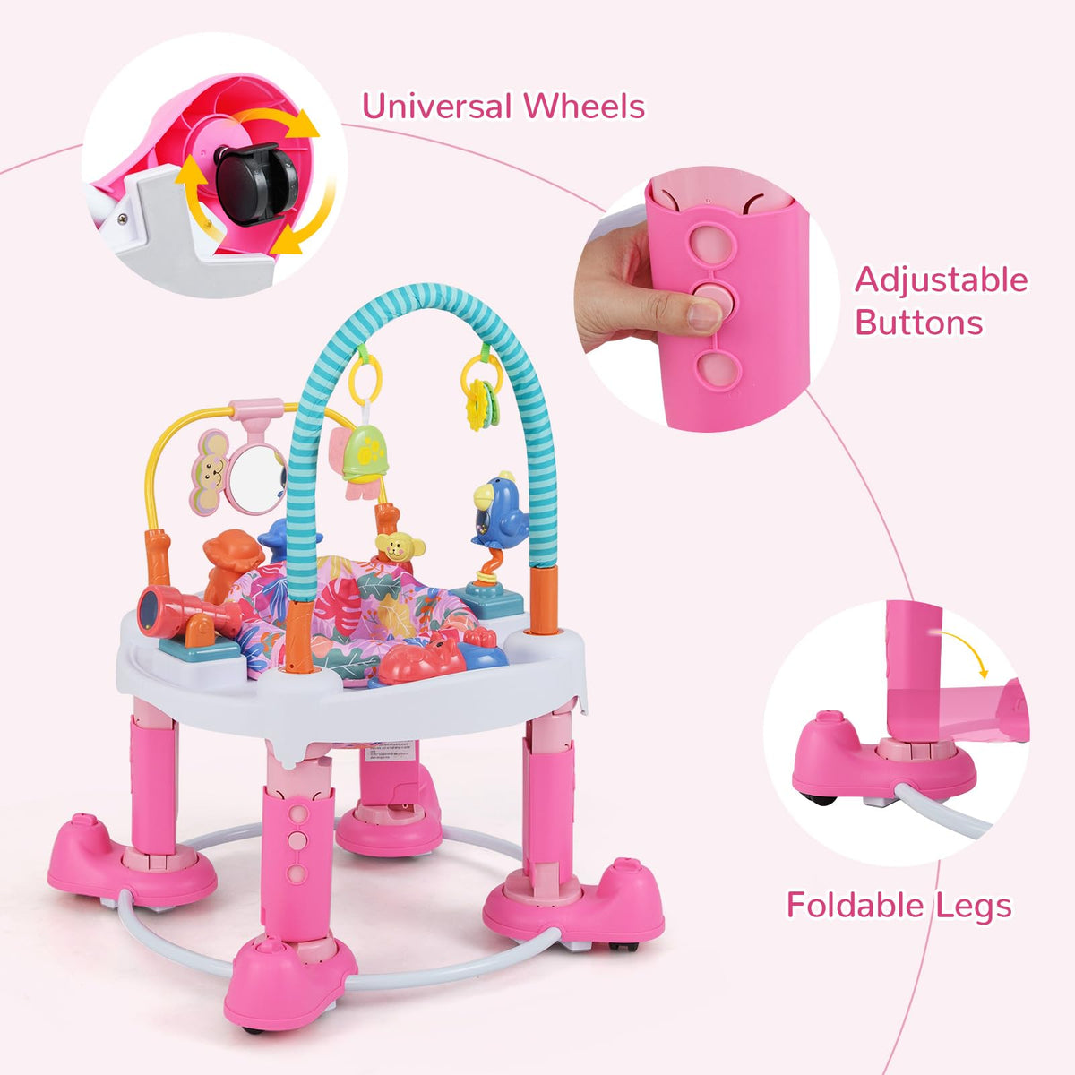 5 in 1 Baby Bouncer Activity Center with 360° Rotating Seat B8482