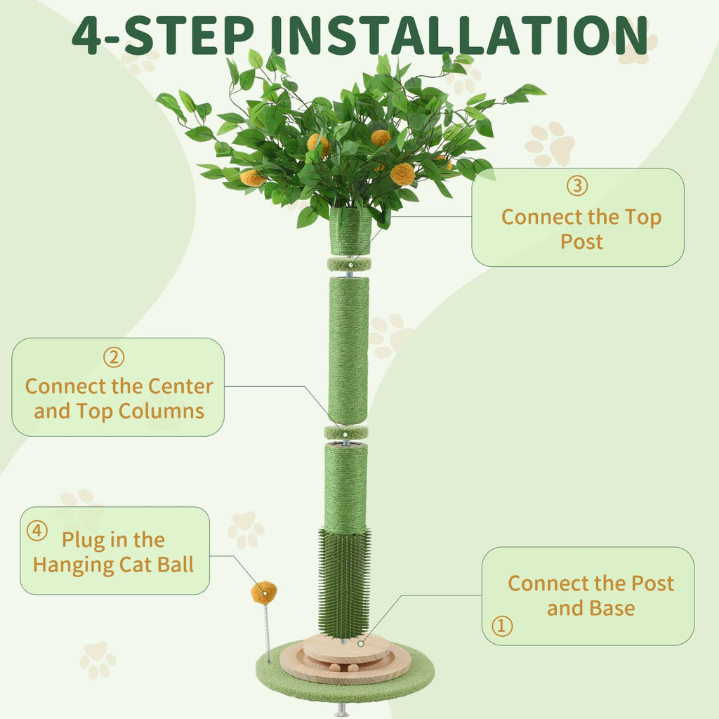 46" Tall Natural Sisal Cat Scratching Post J122129