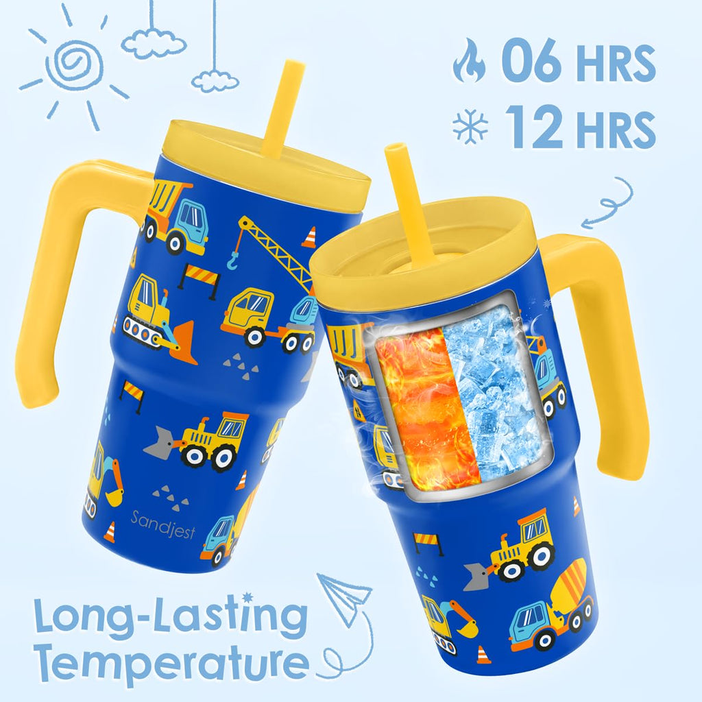 20oz Insulated Stainless Steel Tumbler with Handle and Straw Lid Z701555