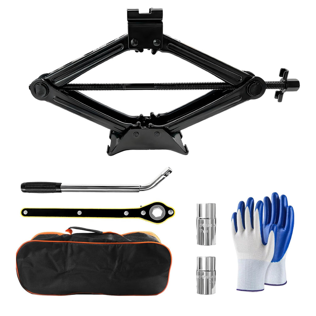2 Ton Portable Scissor Jack Kit with Lug Wrench U1118