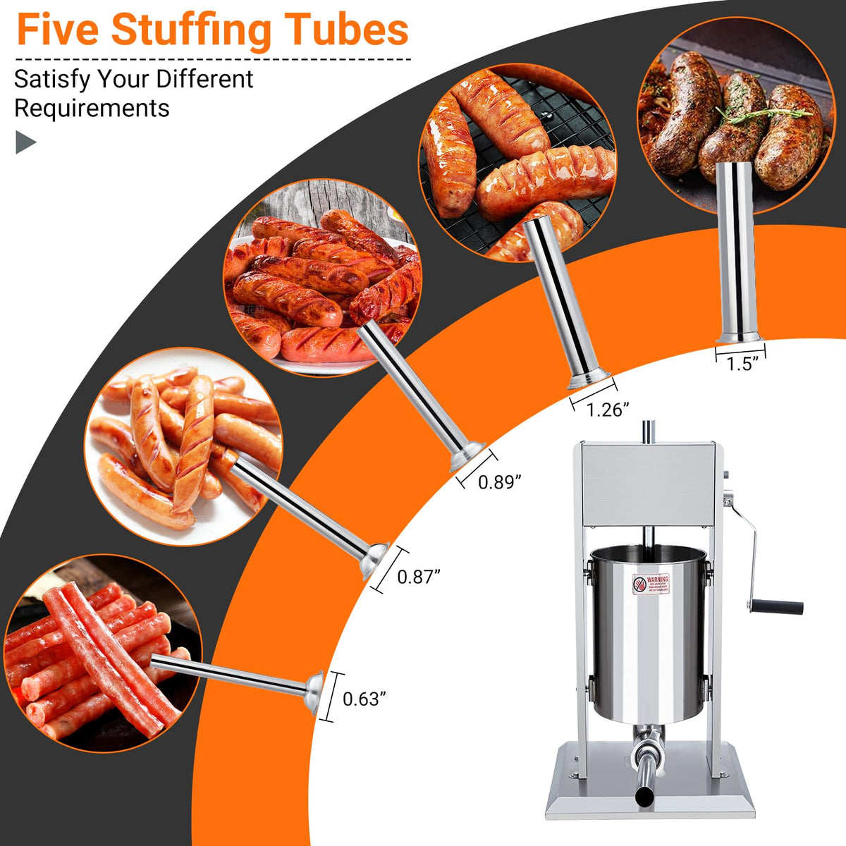5L Stainless Steel Manual Sausage Stuffer V56946
