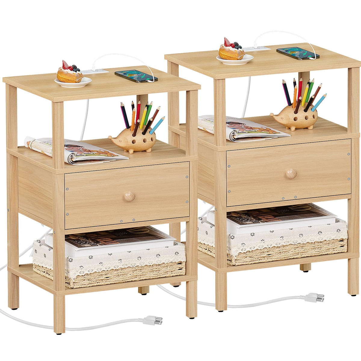3 Tier Storage End Table Set 2 T979