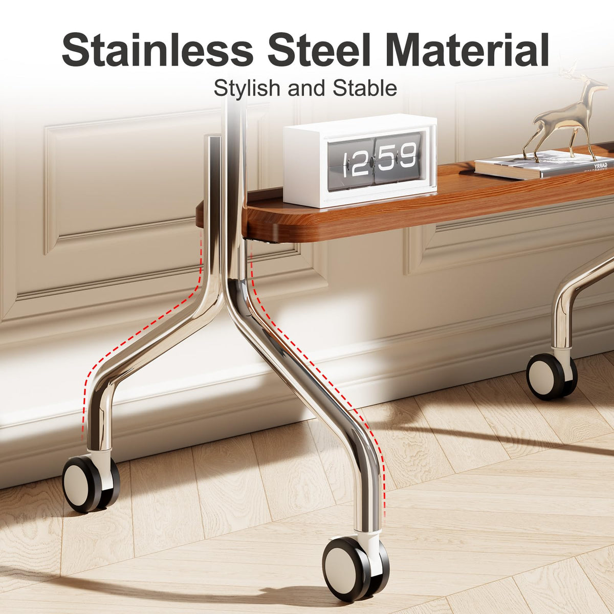 Rolling TV Stand for 32-75" TVs with Shelf I387