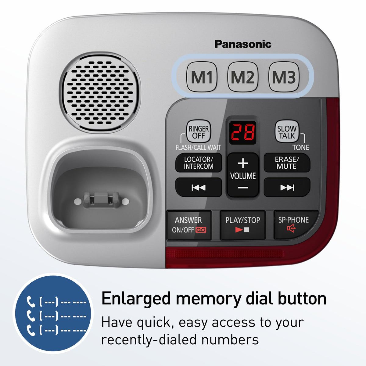 Amplified Cordless Phone with Slow Talk and Hearing Aid Compatibility Z693824