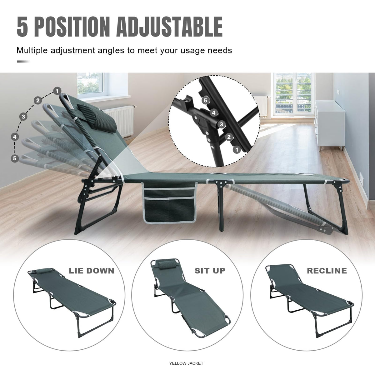 Folding Camping Cot with Mattress and Pillow W2594