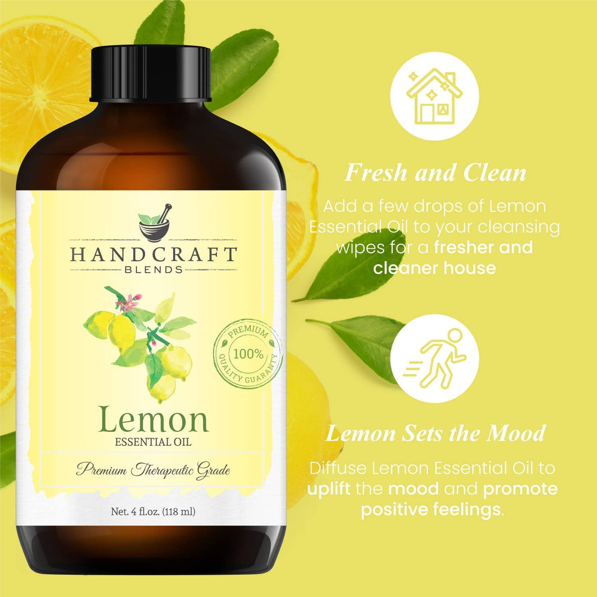 Lemon Peppermint Lavender Essential Oil Set 4 Fl. Oz C4071