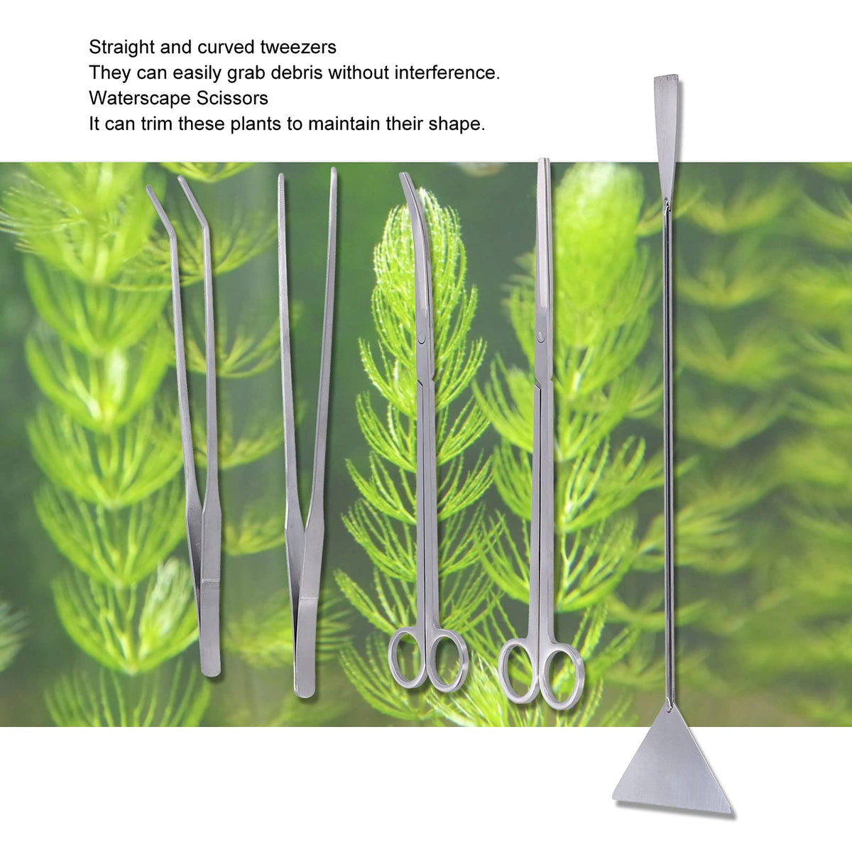 5 in 1 Stainless Steel Aquarium Cleaning Tool Kit R46234