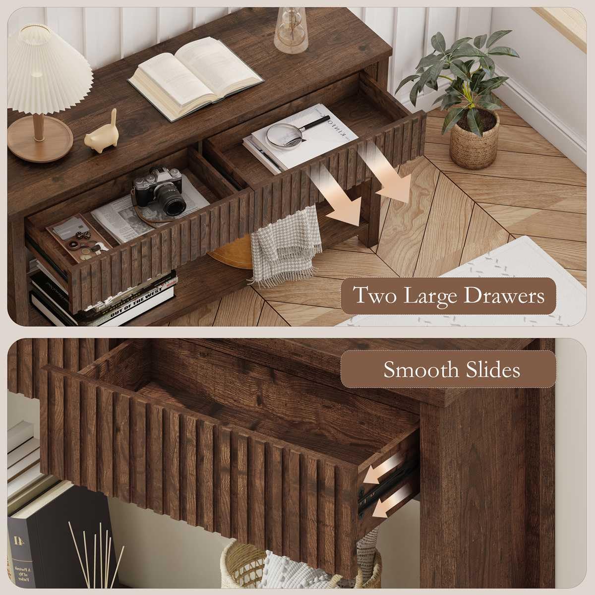 47" Fluted Console Table with Drawers Z894185