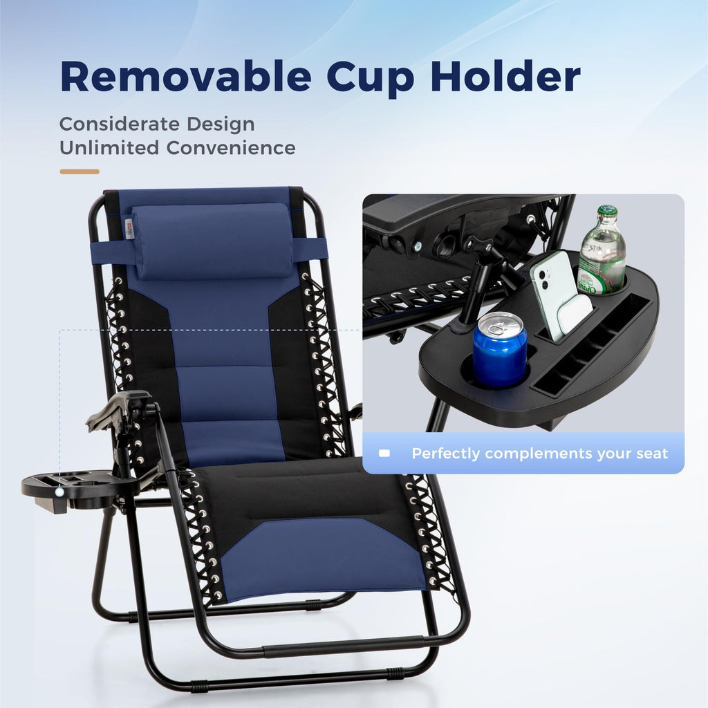 Foldable Zero Gravity Chair Set of 2 Blue I71868