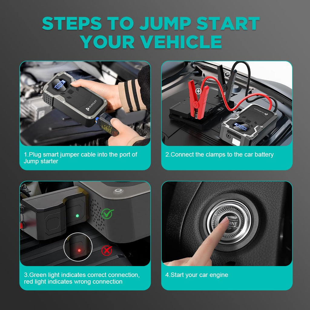 2000A Peak 150PSI Portable Jump Starter with Air Compressor T716