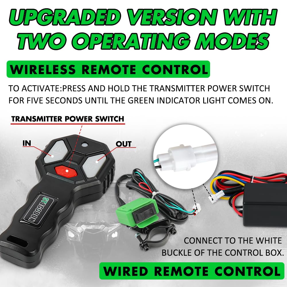 2500 lb. 12V Waterproof Synthetic Rope Electric Winch P9884