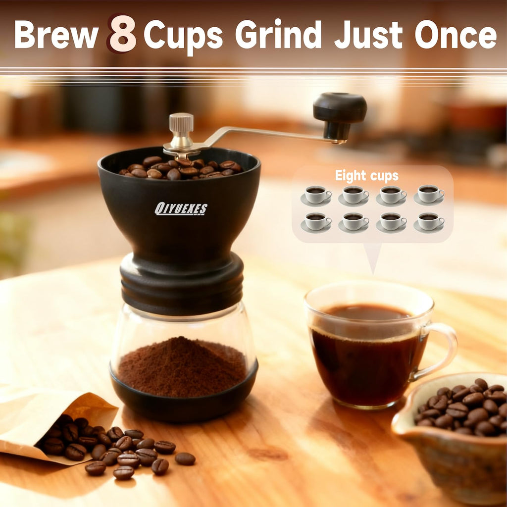 Manual Coffee Grinder 48 Adjustable Settings 80g Conical Burr 2 Jars Q461854