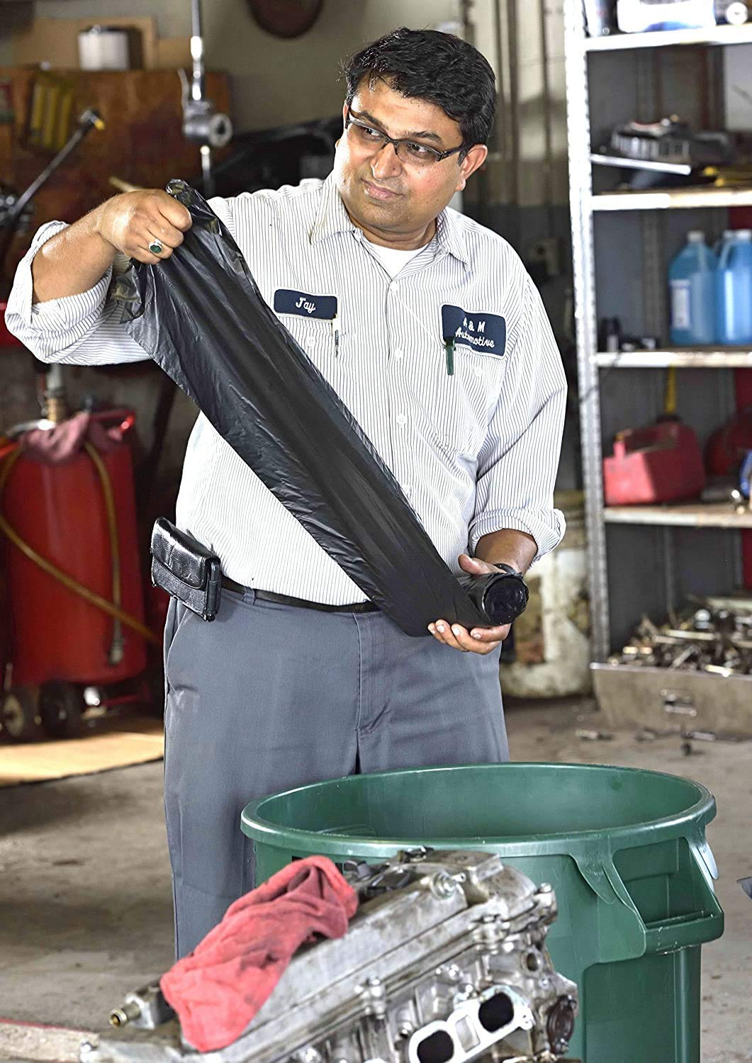 44 Gallon Black Heavy Duty Trash Bags Pack of 100 A858268