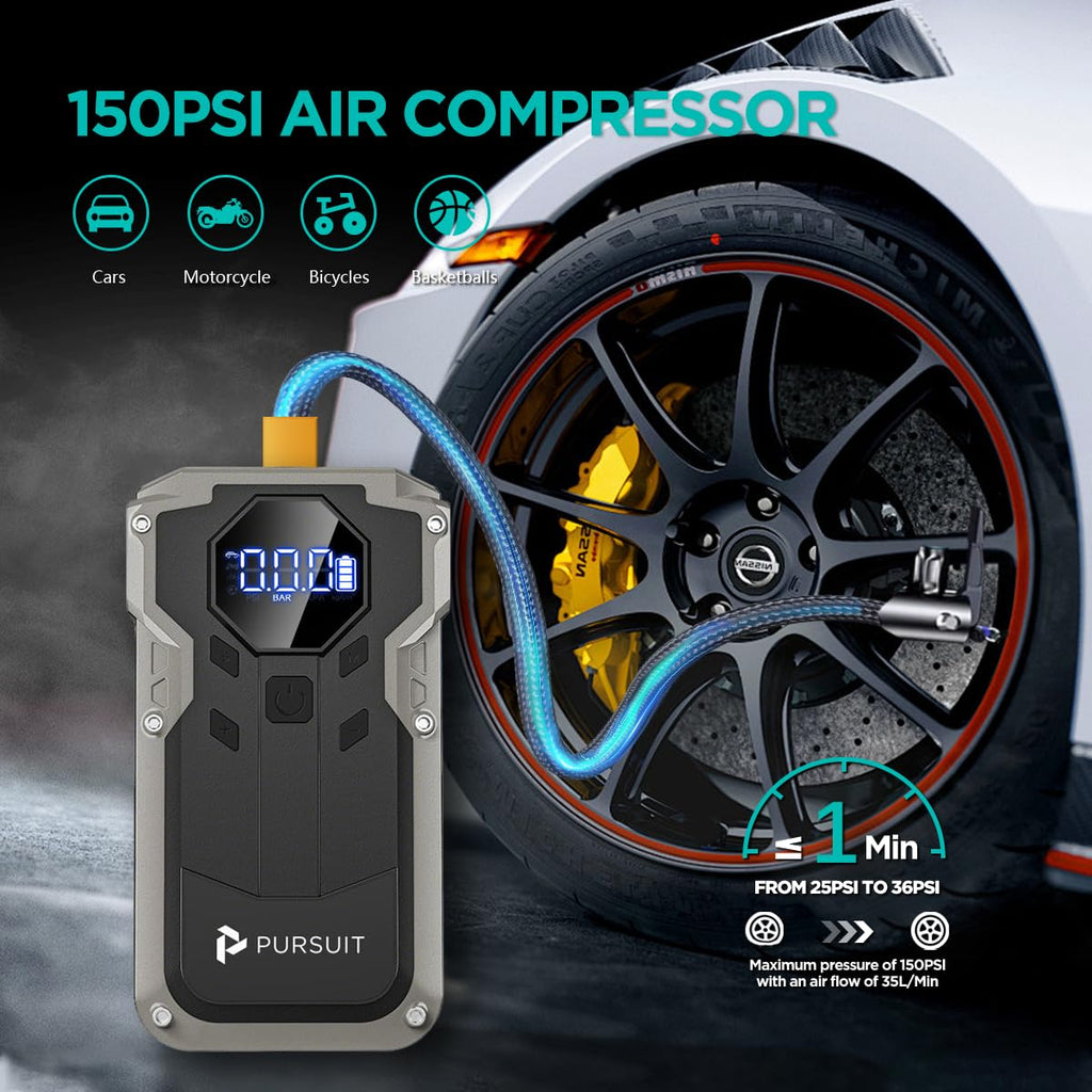 2000A Peak 150PSI Portable Jump Starter with Air Compressor T716
