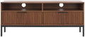 Walnut Brown Black 2 Drawer TV Stand J4513