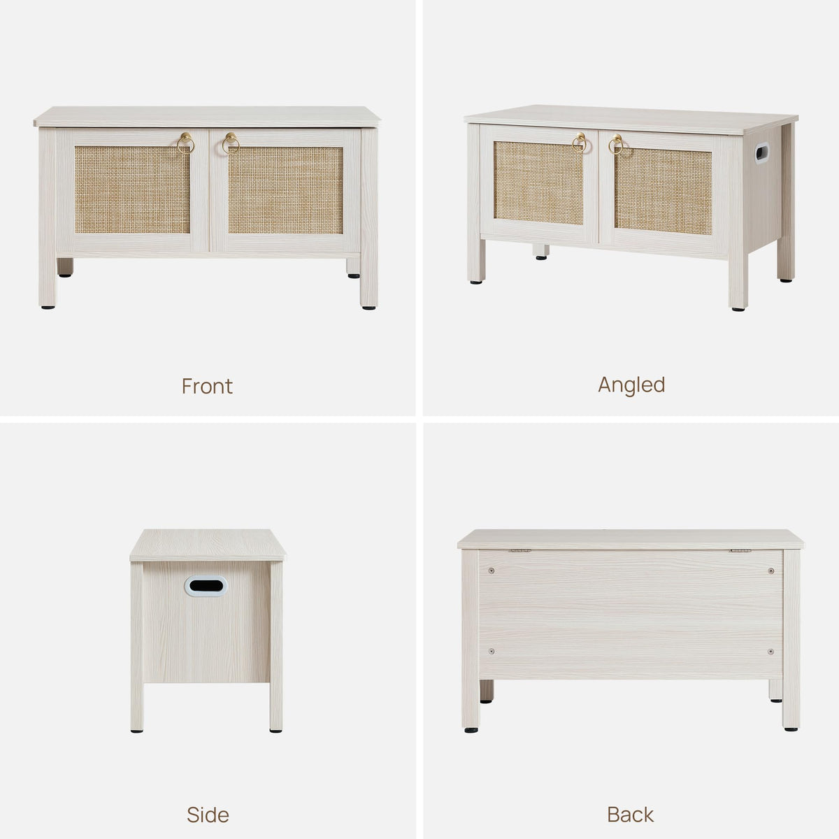 Rattan Storage Bench with 2 Safety Hinges Q1843