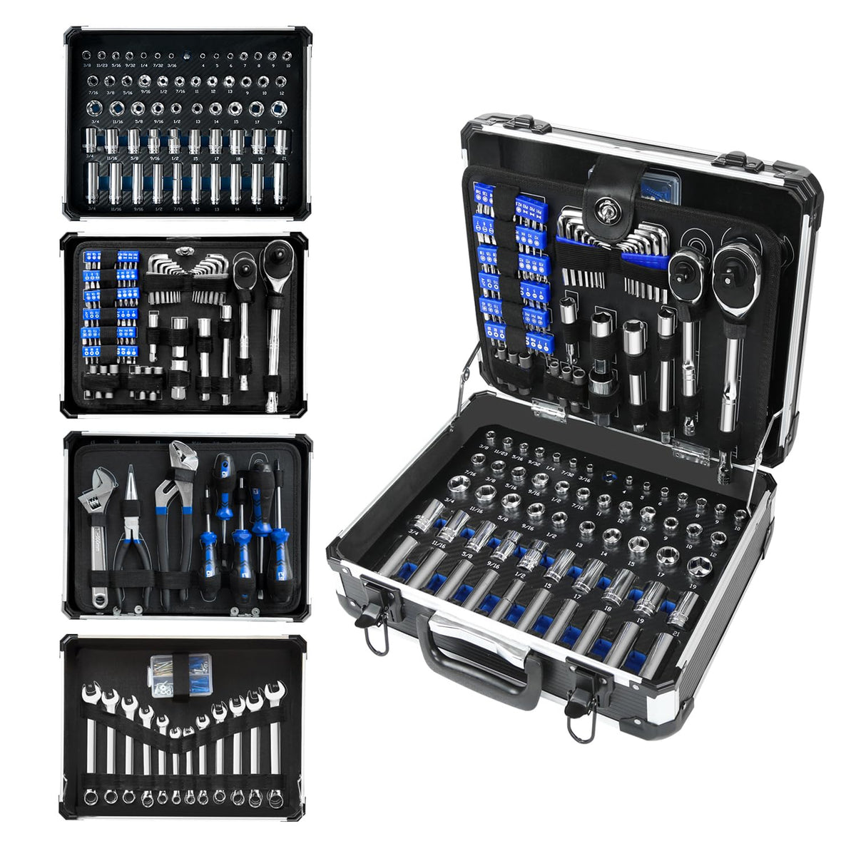 240-Pieces Mechanic Tool Set with Aluminium Tool Box O1473