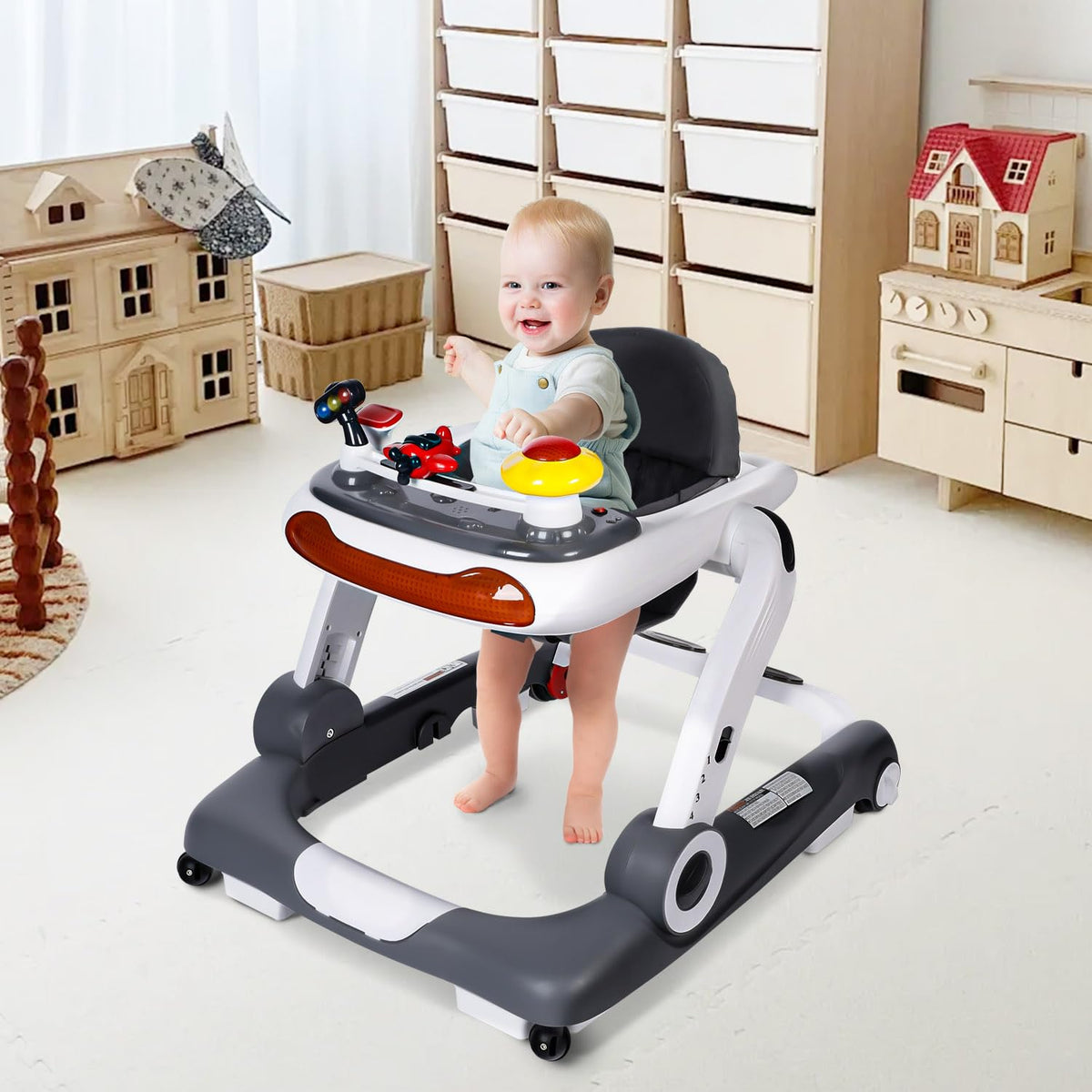 5 in 1 Baby Activity Walker with Wheel, Music & Lights D621