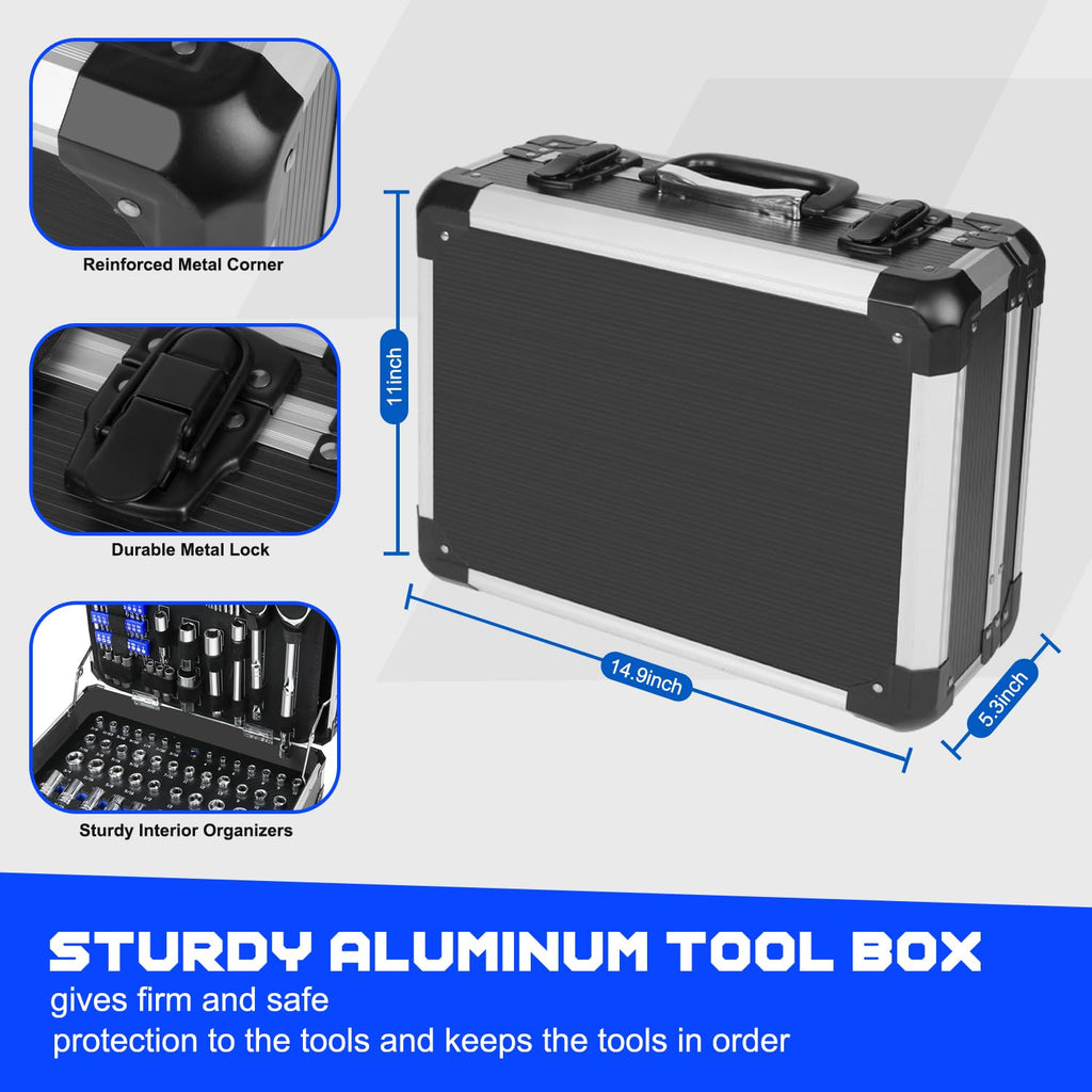 240-Pieces Mechanic Tool Set with Aluminium Tool Box O1473