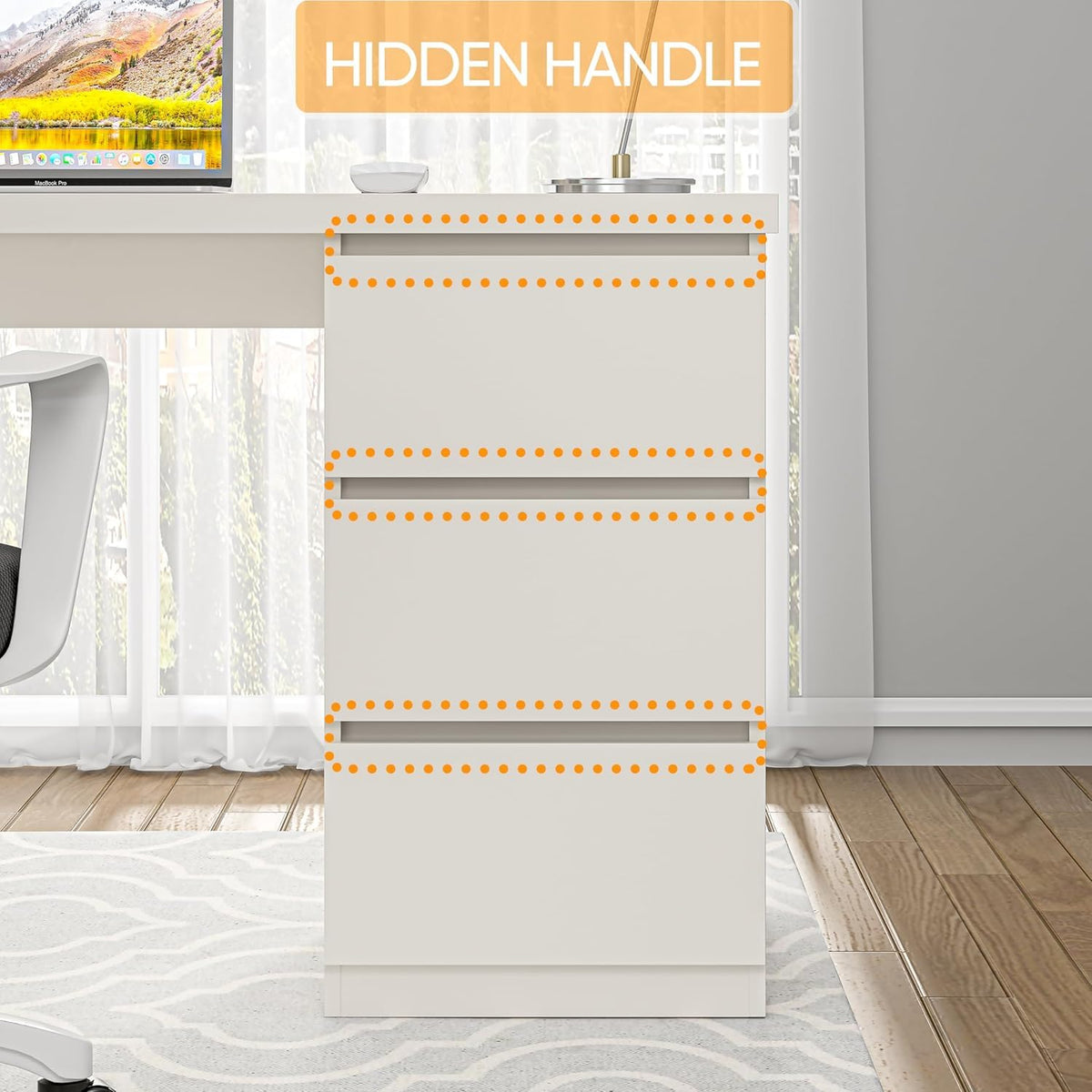 White Desk with Drawers C70906
