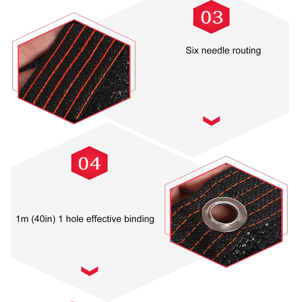 90% UV Resistant Black Shade Cloth with Grommets 5x9m D14356