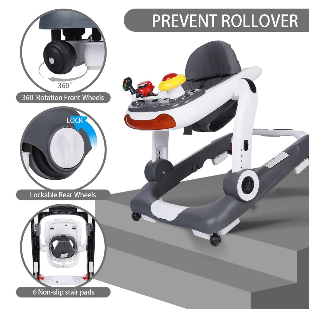5 in 1 Baby Activity Walker with Wheel, Music & Lights D621