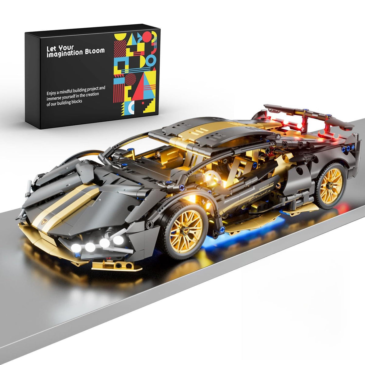1:14 Building Block Car Set with LED Z4621
