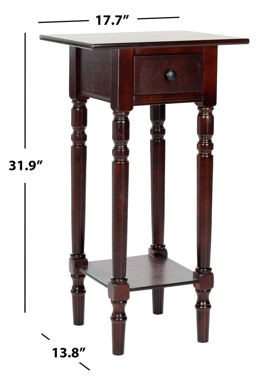 Dark Cherry Wood Side Table K4889