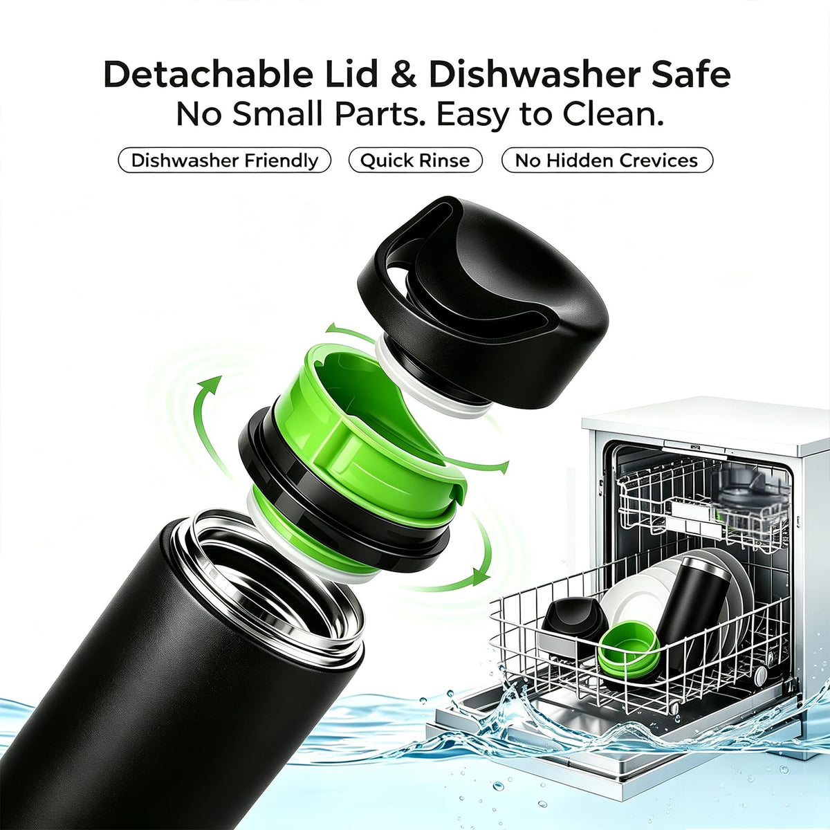 16 oz Insulated Stainless Steel Travel Coffee Mug with Lid K165