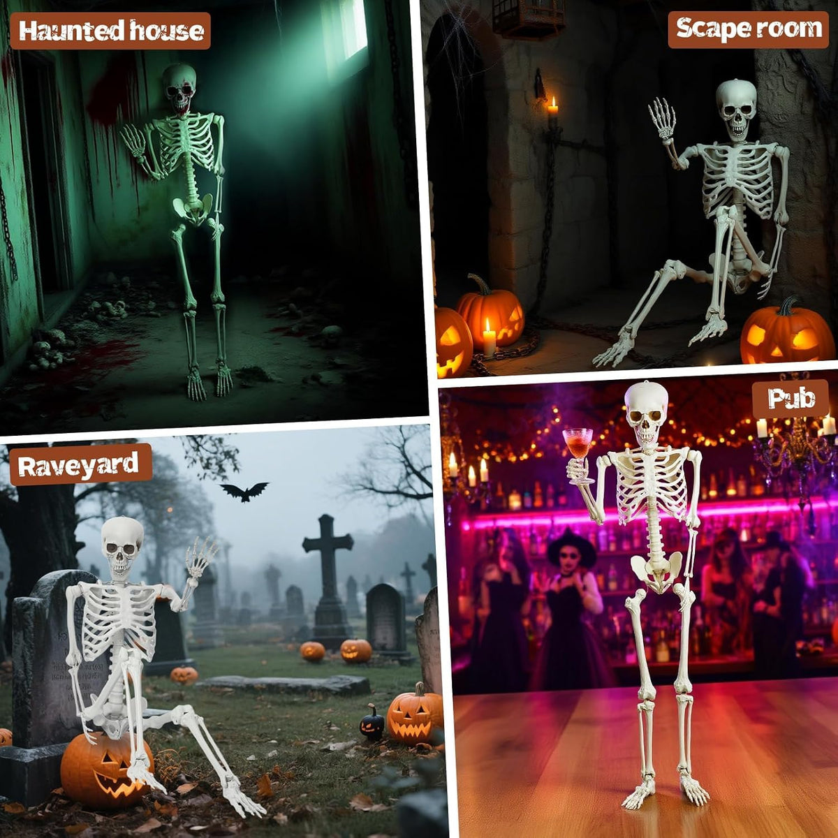 5.4 Ft White Skeleton with Movable Joints R36655