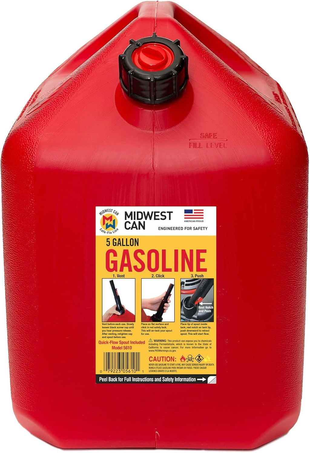 5 Gallon Gas Can Fuel Container with Spout 2 Pack Q358180