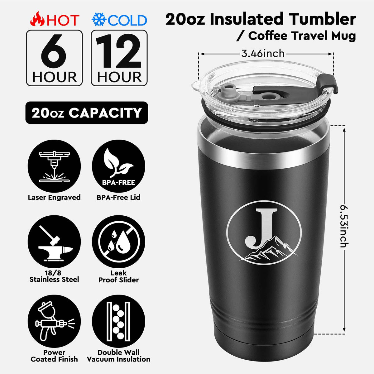 20 oz Insulated Tumbler with Lid M818166