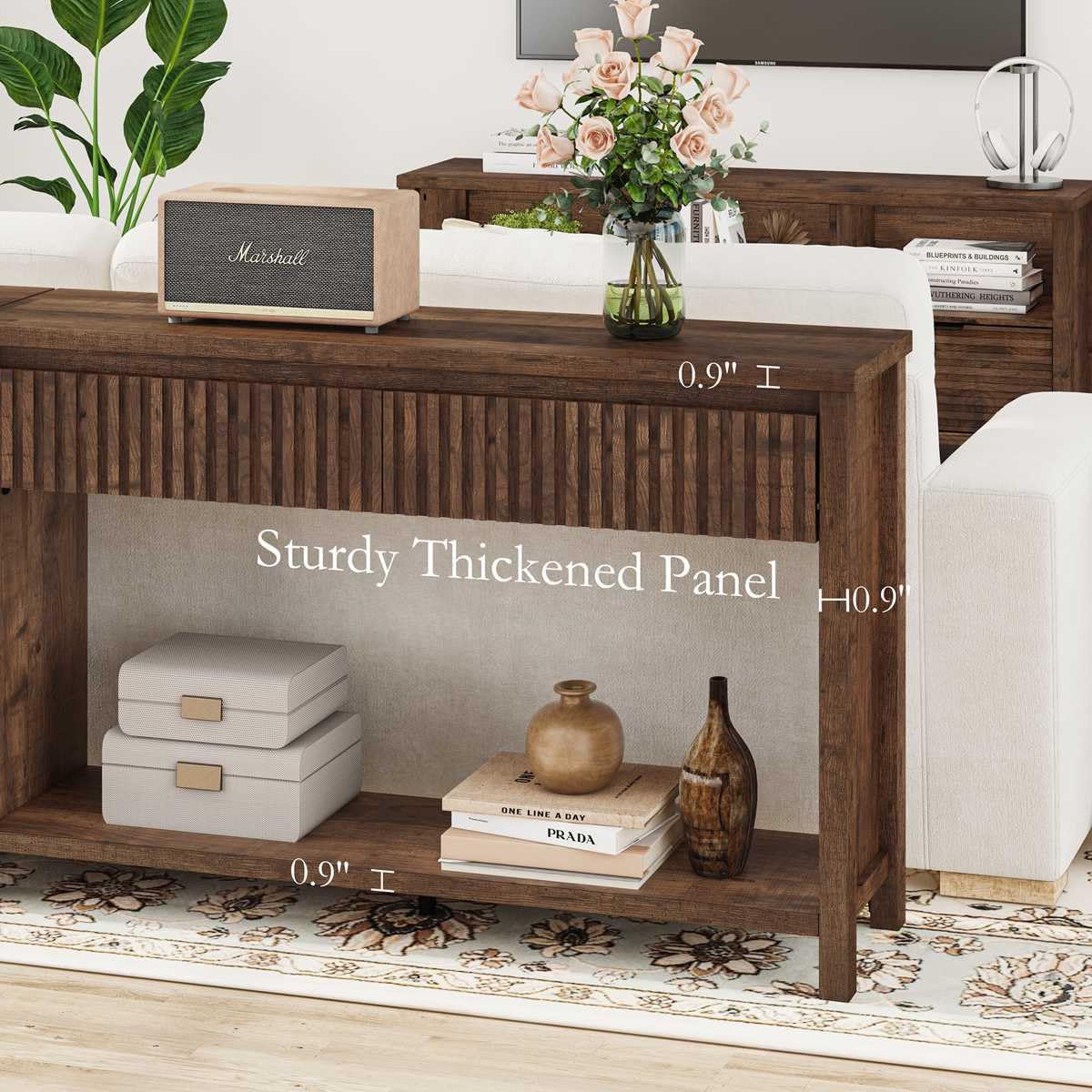47" Fluted Console Table with Drawers Z894185