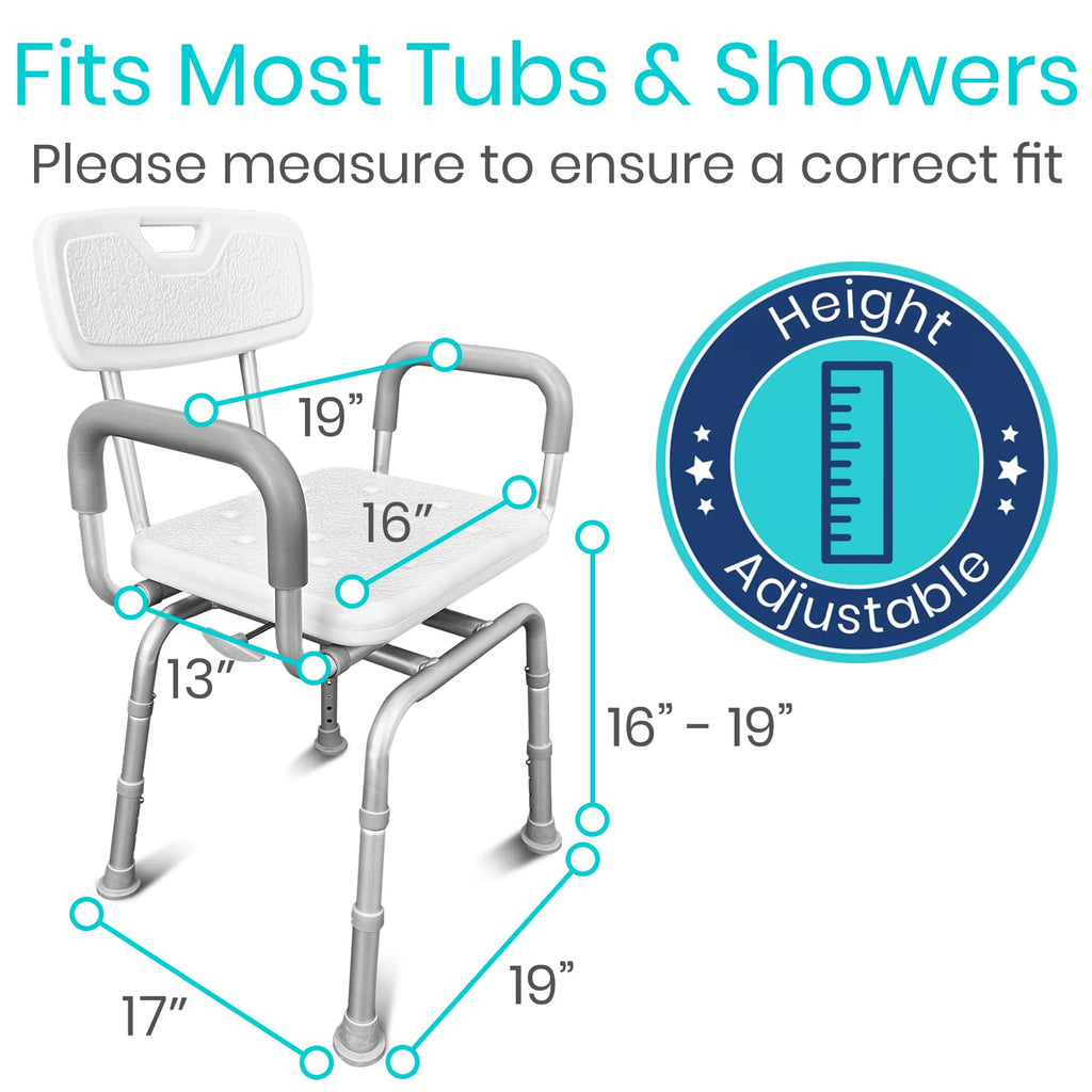 Swivel Shower Chair with Removable Back & Arms G477572