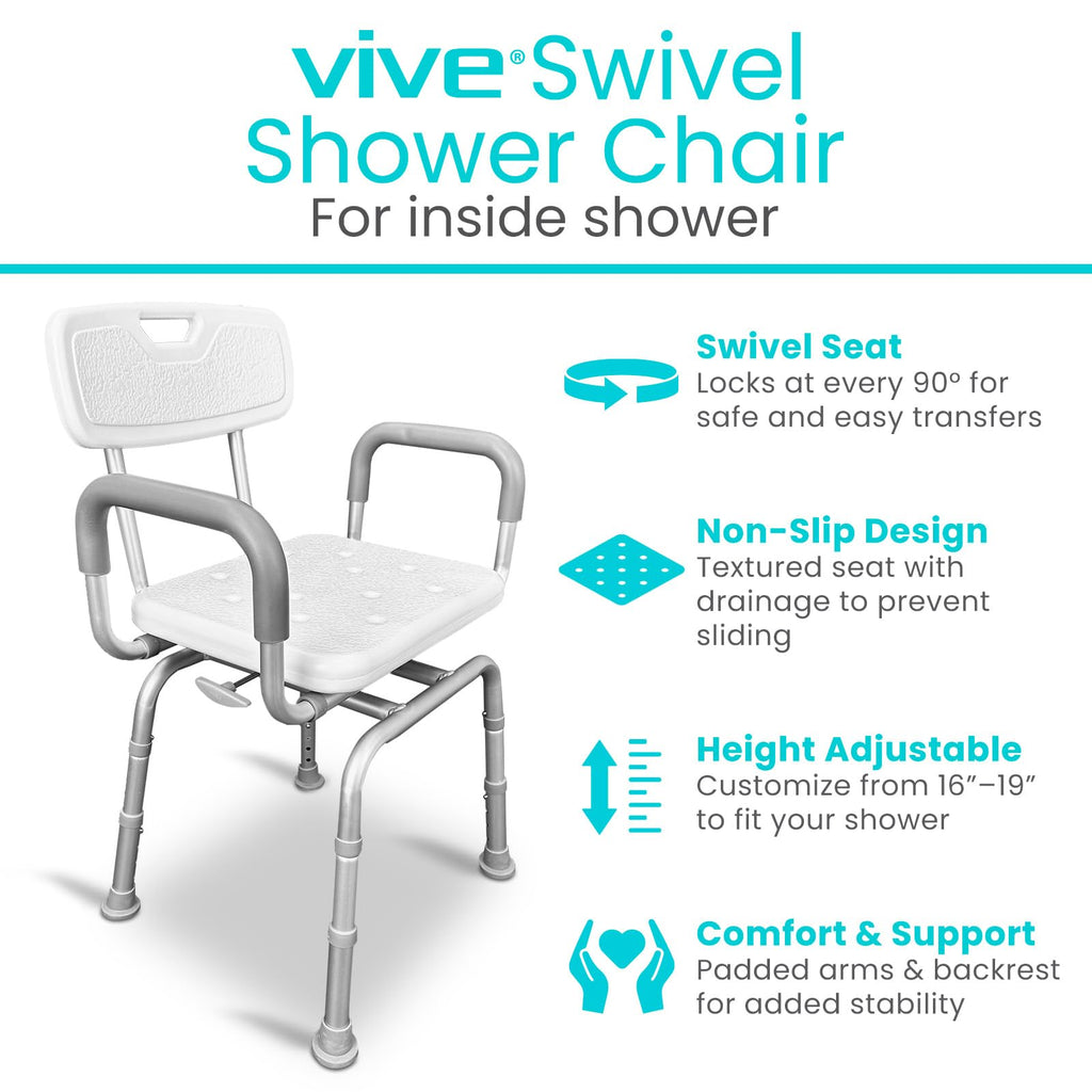 Swivel Shower Chair with Removable Back & Arms G477572