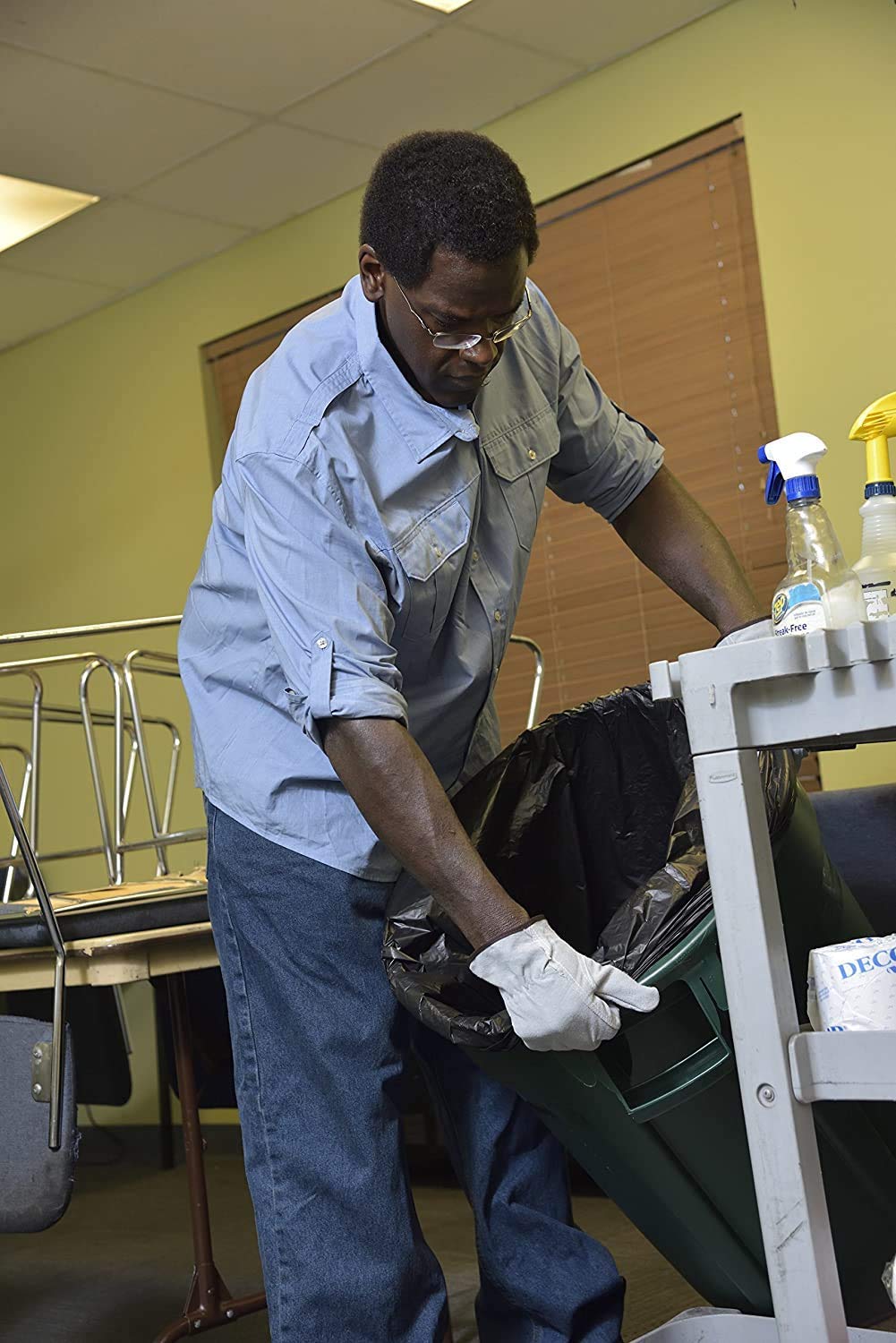 44 Gallon Black Heavy Duty Trash Bags Pack of 100 A858268