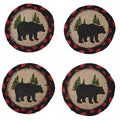 Bear Silhouette Braided Coasters Set of 4 F30977